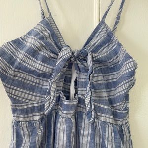Light blue and white stripped summer dress in Medium